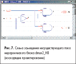 Схема замещения несуществующего пока иерархического блока dmux2_HB(восходящее проектирование)