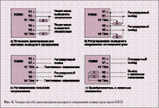 Четыре способа регулирования выходного напряжения конверторов серии EXB50