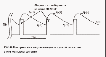 Повторяющиеся импульсы мощности с учетом теплостока в установившемся состоянии