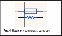 Новый и старый символы резистора