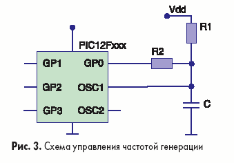 Схема управления частотой генерации
