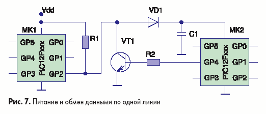 Питание и обмен данными по одной линии