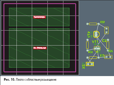 Плата с областями размещения