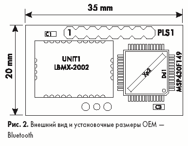 Внешний вид и установочные размеры OEM — Bluetooth