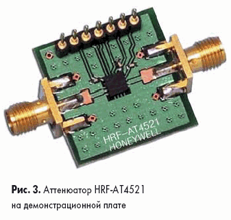 Аттенюатор HRF-AT4521 на демонстрационной плате
