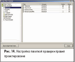 Настройка пакетной проверки правил проектирования