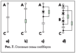 Основные схемы снабберов