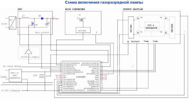 Схемы включения микроконтроллеров AT90PWM в различных приложениях