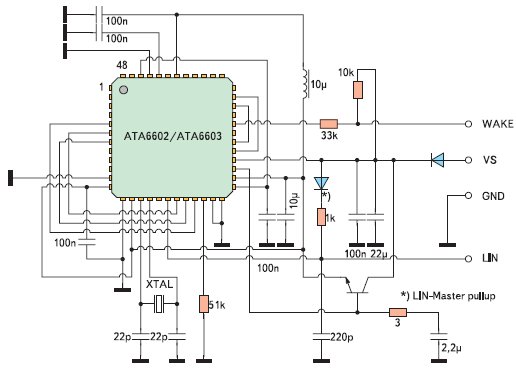 Схема включения контроллера ATA6602/6603